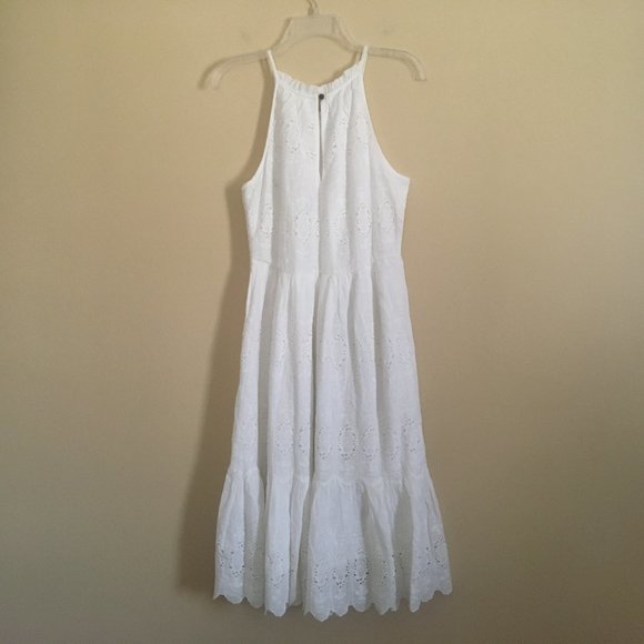 Maeve Anthropologie Tiered Eyelet Midi Dress 8 - Picture 3 of 8